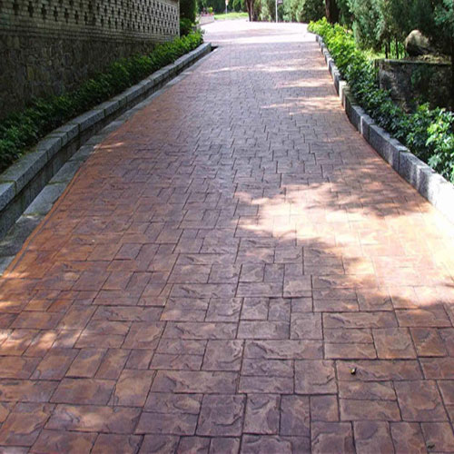 彩色長方形磚塊狀壓模地坪