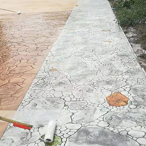 彩色天然石塊狀壓模藝術地坪